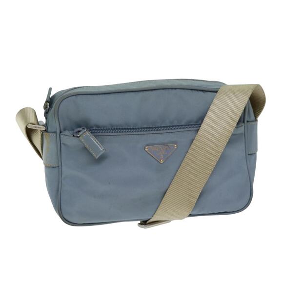 PRADA Shoulder Bag Nylon Blue - Picture 1 of 11